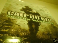 signed call of duty 4 poster
