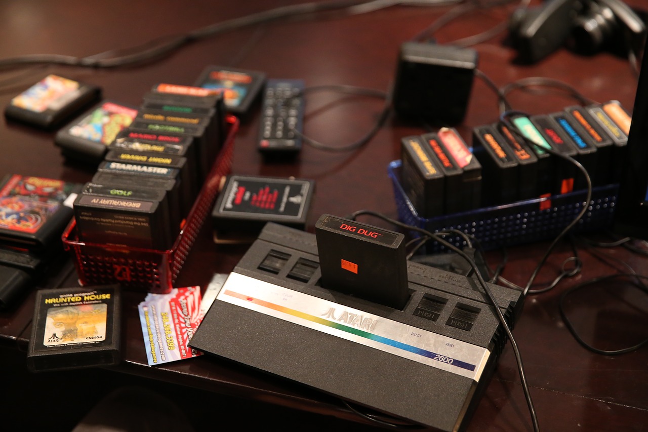 Atari 2600 with a lot of games and accessories