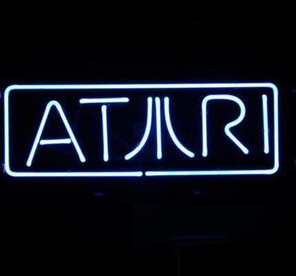 Atari logo in neon