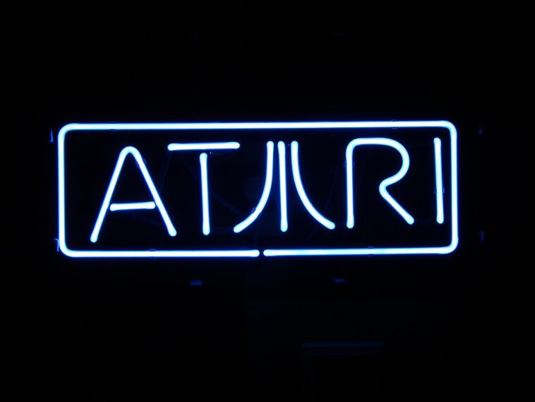 Atari logo in neon