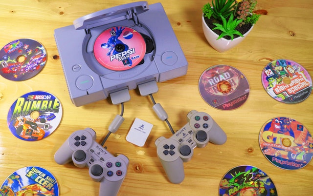 classic PlayStation gaming setup